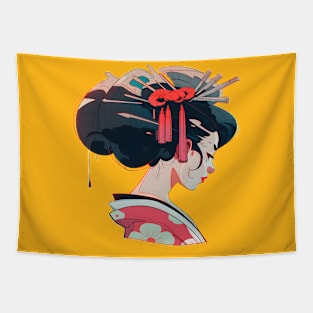 Lovely Geisha Portrait Tapestry