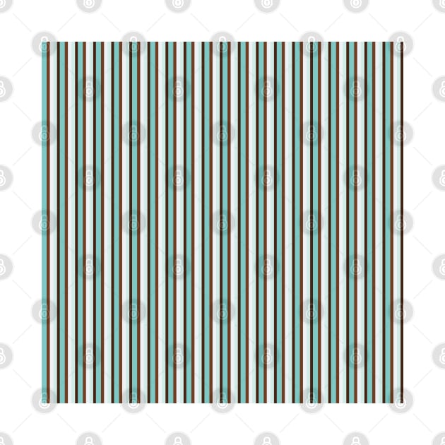 Chocolate and Mint Vertical Stripes in Pretty Tints of Teal and Shades of Brown by karenmcfarland13