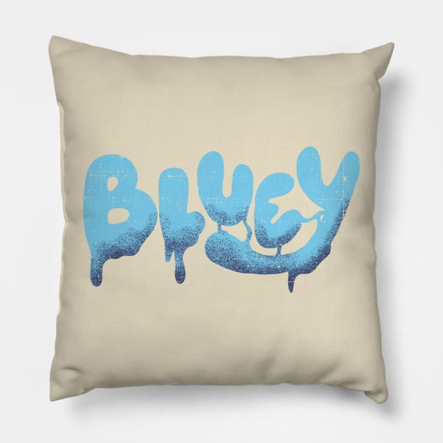 Bluey dad typography vintage Pillow by Onarky