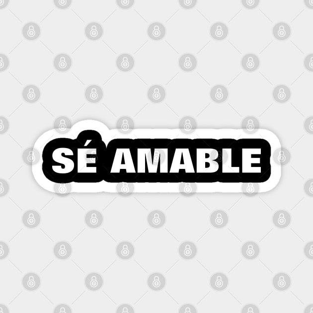 Sé Amable (Be Kind) - Positive Spanish Words Magnet by SpHu24