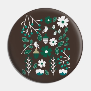 Fresh botany with cute birds Pin