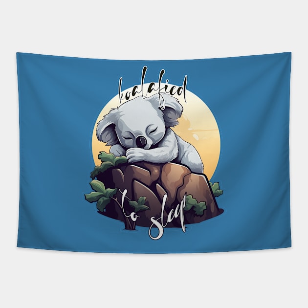 Koalafied to Sleep Tapestry by nonbeenarydesigns