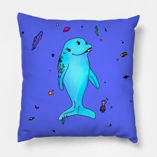 Teenage Space Dolphin Pillow