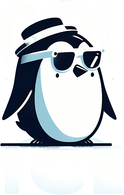 Cool as ice penguin Kids T-Shirt by TaevasDesign