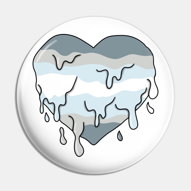 Melting demiboy heart Pin by Becky-Marie