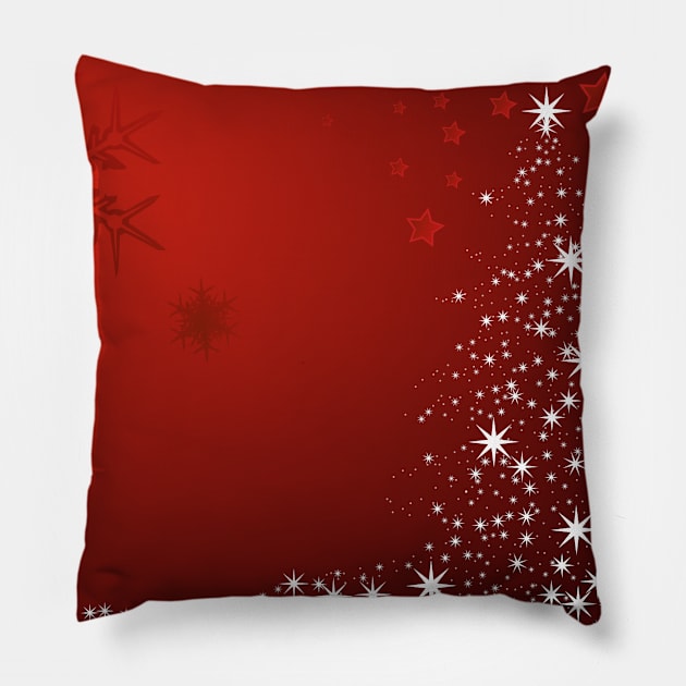 Red Christmas pattern Pillow by Montanescu