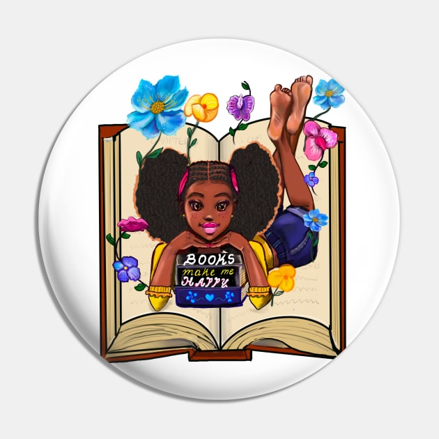 Book lovers Bookish Bookworm Cute Black girl reading for African American girls who love to read books Pin by Artonmytee