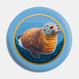 Harbor Seal Portrait Pin