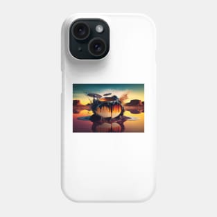 Drummer ArtWork With Water Splashing In The Desert Phone Case