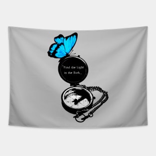 Blue butterfly | Compass | Quote Tapestry