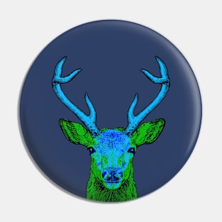 Deer Skull Interactive Green&Blue Filter T-Shirt #2 By Red&Blue Pin