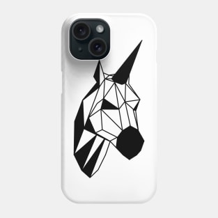 Low Poly Line Unicorn Black Phone Case