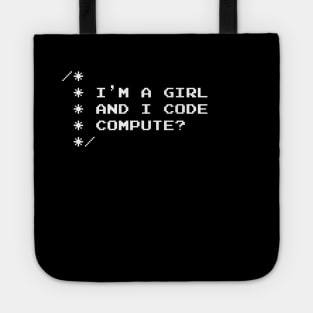 Women Programmer T Shirt For Girls Who Code Tote