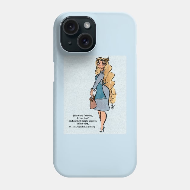 Honey eyed flower girl Phone Case by The Mindful Maestra