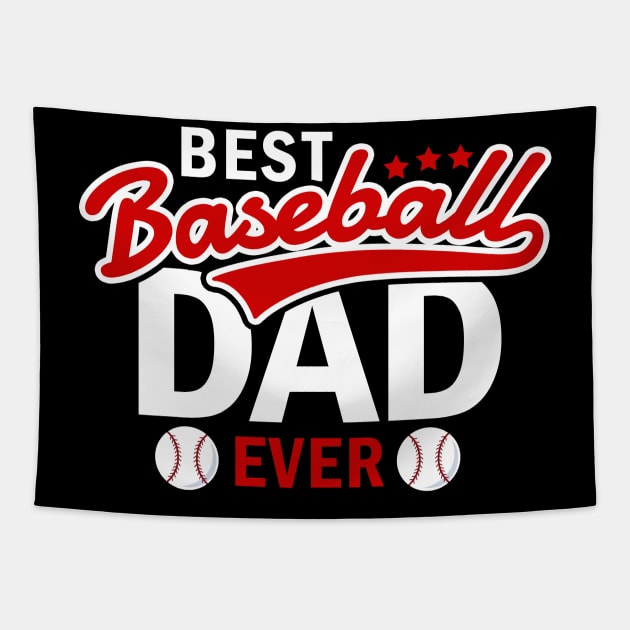Best Baseball Dad Ever Softball Tee Cool Baseball Father Tapestry by Proficient Tees