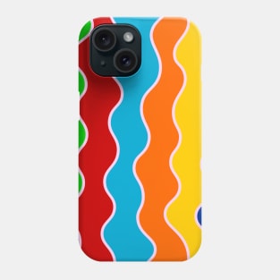 Retro vertical wavy lines pattern Phone Case