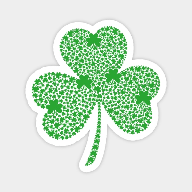 Clover Leaf Made Of Small Clover Leaves Magnet by theworthyquote