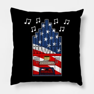 4th July Organ American Flag Church Organist Pillow