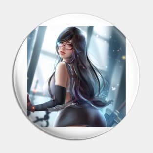 Cute Glasses Tifa Lockhart Fanart Pin