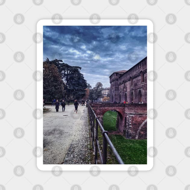 Italian Medieval Castle Park Milano Magnet by eleonoraingrid