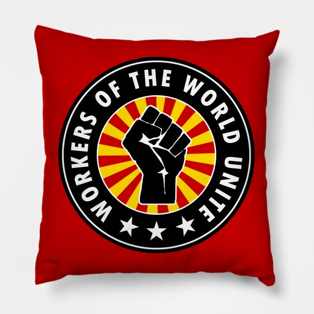 Workers of the World Unite Pillow by voltzandvoices