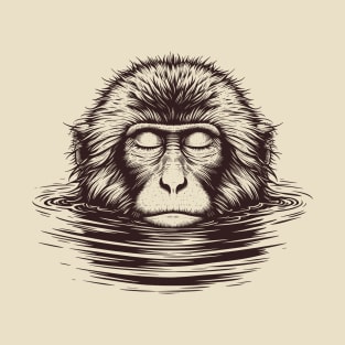 Japanese Onsen Zen Monkey T-Shirt