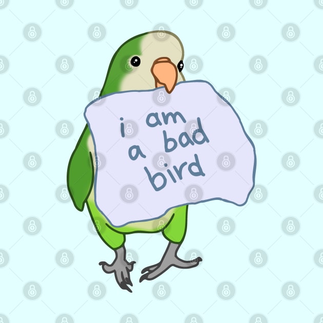 i am a bad bird - green monk parakeet by FandomizedRose