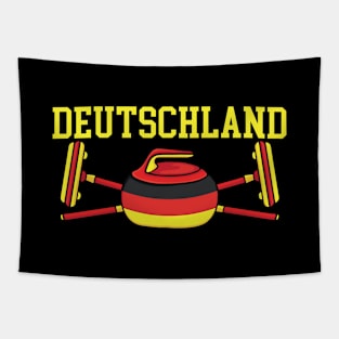 German Curling Broom ice Sports Deutschland Flag Curling Tapestry