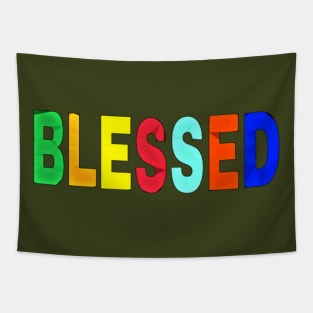 Blessed- Block and Cursive - Double-sided Tapestry