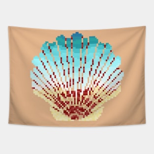 Modern Pixel Sea Clam Tapestry