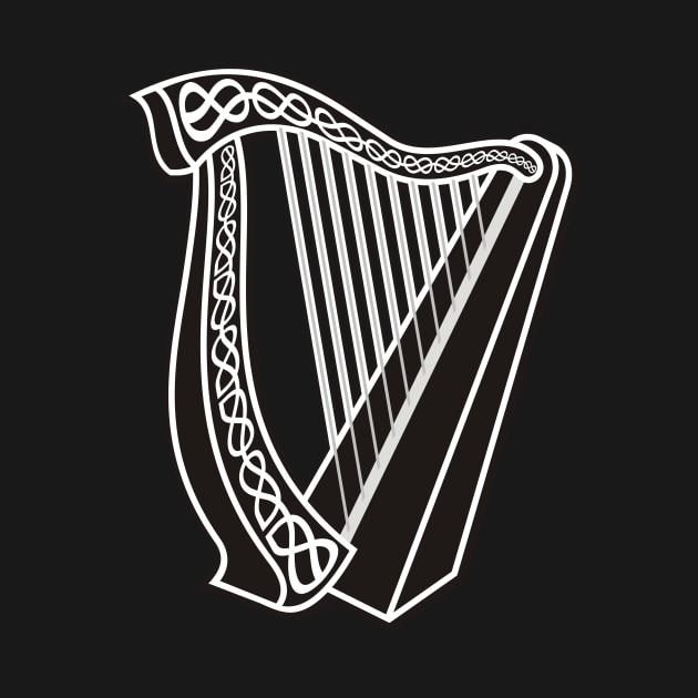 Harp Icon on Black by sifis