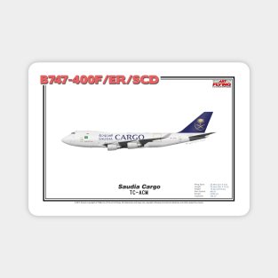 Boeing B747-400F/ER/SCD - Saudia Cargo (Art Print) Magnet