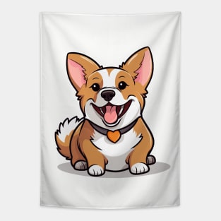 Cartoon Cute Kawaii Corgi Tapestry