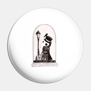 Plague Doctor in a Glass Bell Pin