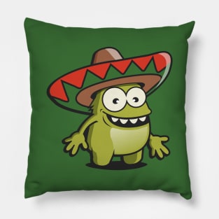 Chupacabra Bright Colorful Fun Mexican Monster Pillow