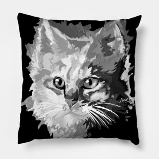 Black and white cat Pillow