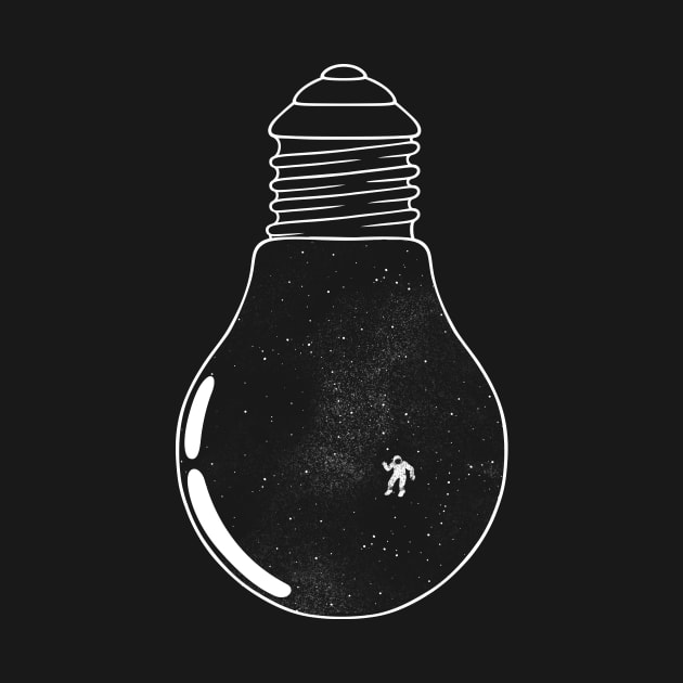 Gravity Astronaut Black and White Lightbulb by Tobe Fonseca by Tobe_Fonseca