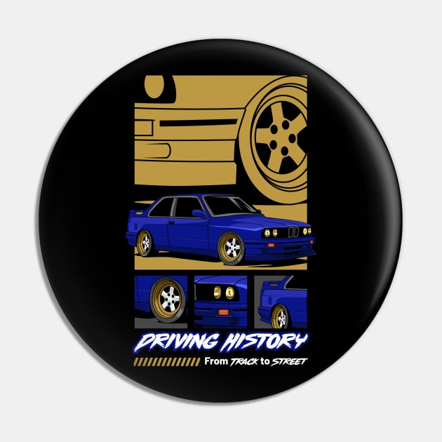 Retro E30 Exotic Car Pin by milatees