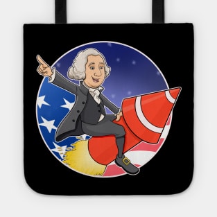 George Washington riding firework- Fourth of July Celebration Tote