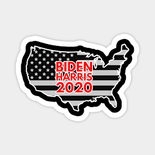 BIDEN HARRIS 2020 USA map and Black Flag Magnet