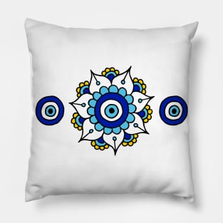 Blue Evil Eyes Pillow