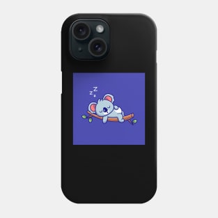 cute-koala-sleeping-tree-cartoon-animal-nature-icon-concept-isolated-flat-cartoon-style Phone Case