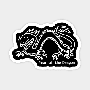 Year of the Dragon White Line Magnet