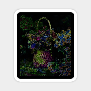 Black Panther Art - Flower Bouquet with Glowing Edges 9 Magnet