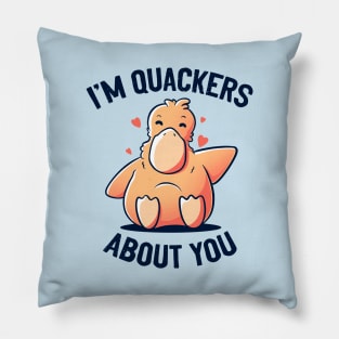 I’m Quackers About You Funny Cute Duck Gift Pillow