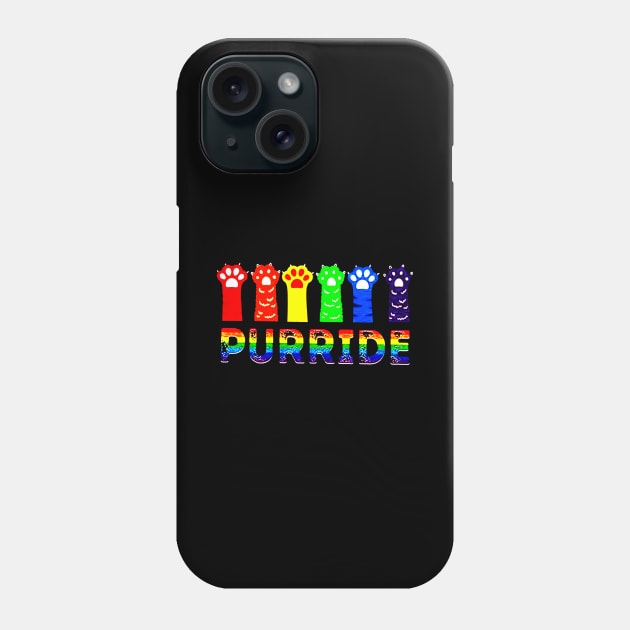 Purride Funny Cat Lovers LGBT Pride Awareness Phone Case by harryq3385