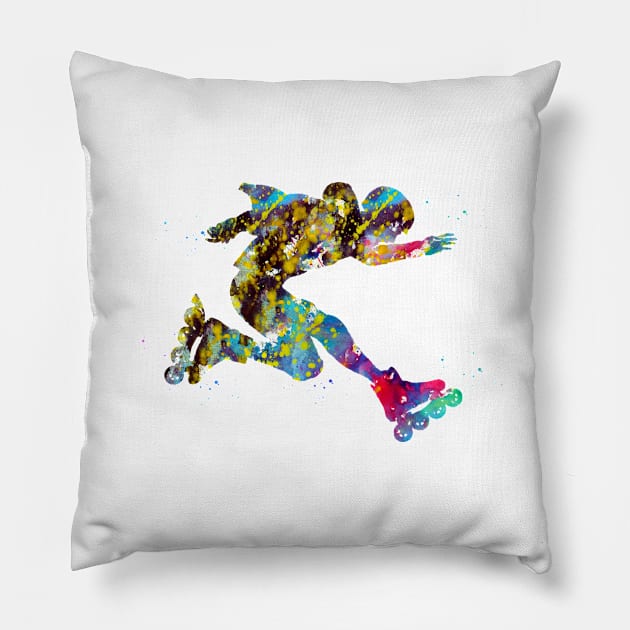 Roller skating Pillow by erzebeth