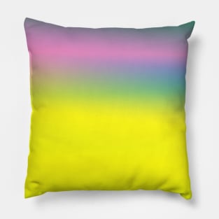 yellow blue pink green texture gradient Pillow