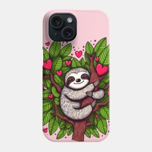 Sloth Cuddling Tree Phone Case