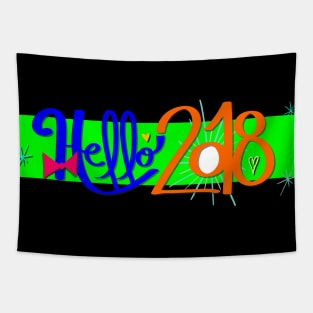 Hello 2018 Party Design Tapestry